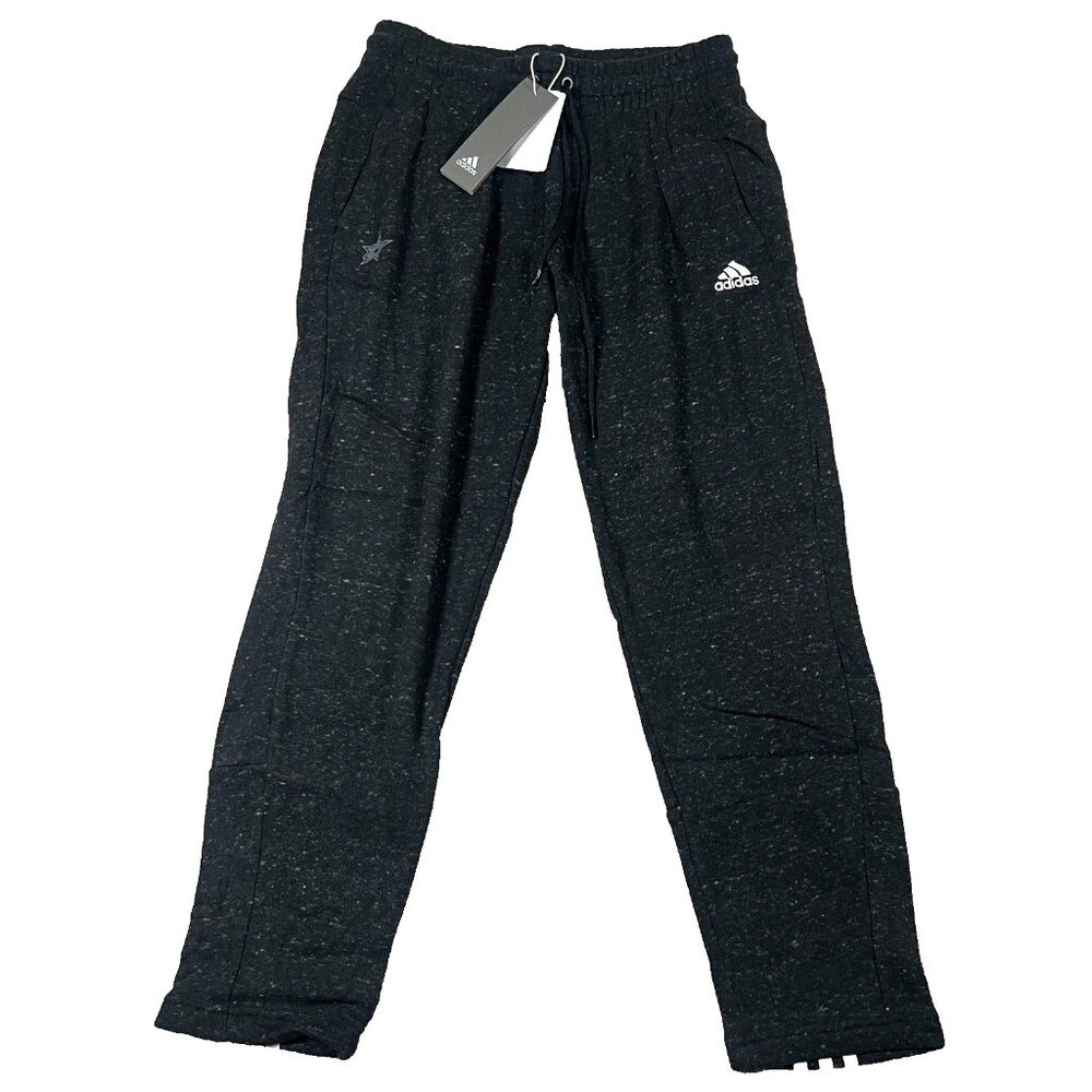 Adidas Womens Small Heather Black Dallas Stars NHL Drawstring Track Pants NWT